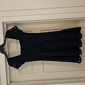 Navy Blue Lace Dress